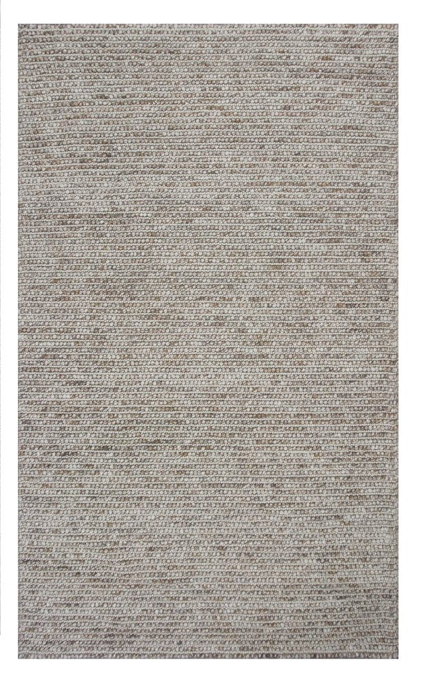 7' X 9' Natural Wool Hand Woven Area Rug
