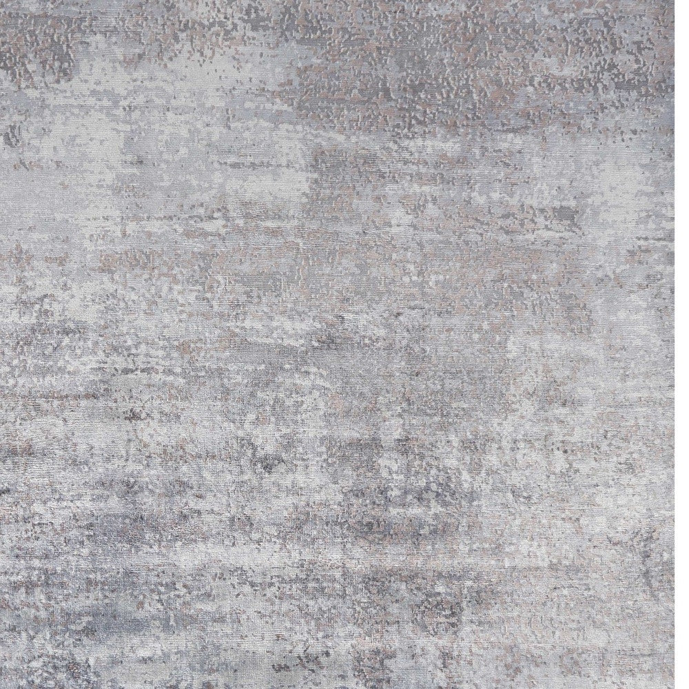 5' X 7' Slate Gray And Dark Gray Abstract Hand Loomed Area Rug