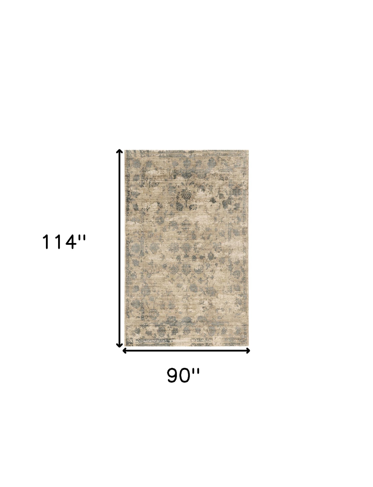 3' X 5' Beige And Blue Floral Medallion Hand Loomed Area Rug