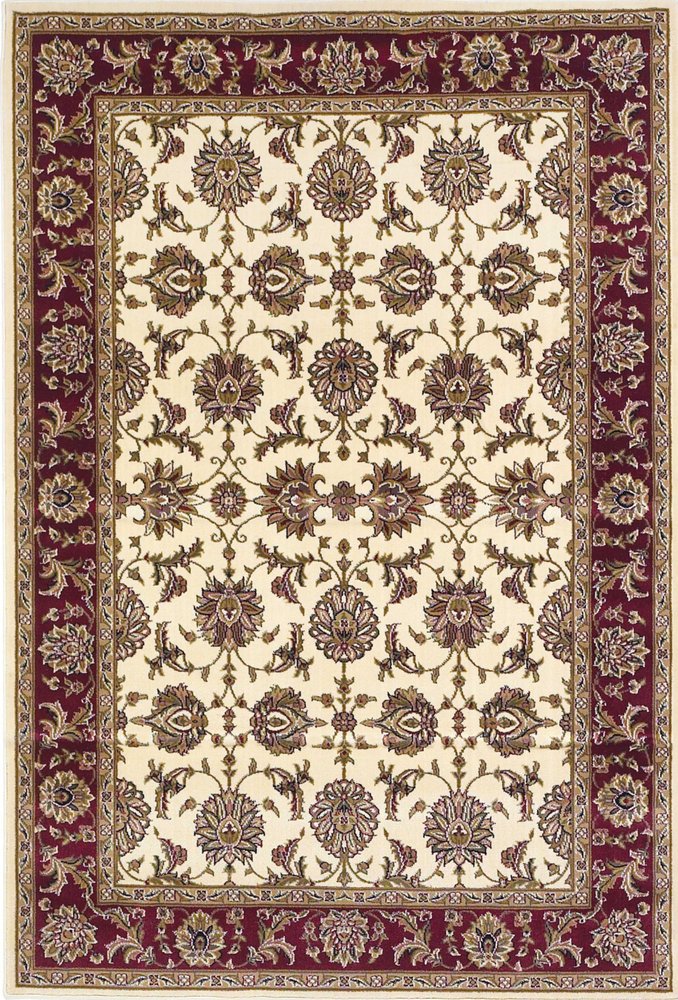 3' X 5' Red Ivory And Brown Floral Medallion Area Rug