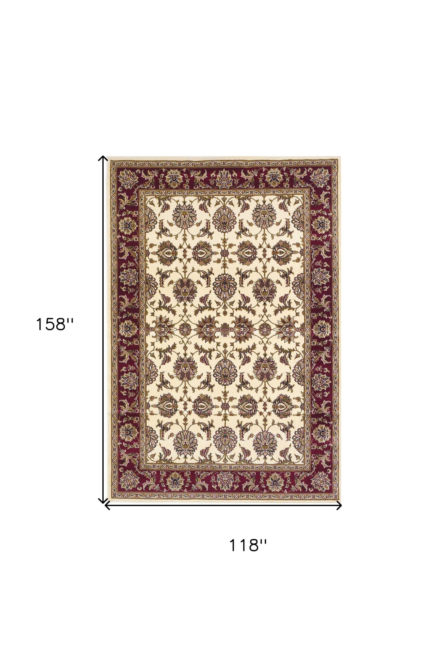 3' X 5' Red Ivory And Brown Floral Medallion Area Rug