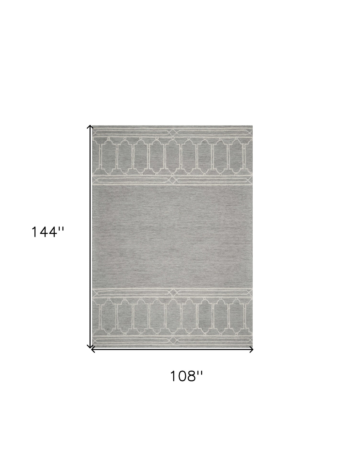 3' X 5' Gray And Ivory Wool Geometric Hand Tufted Area Rug