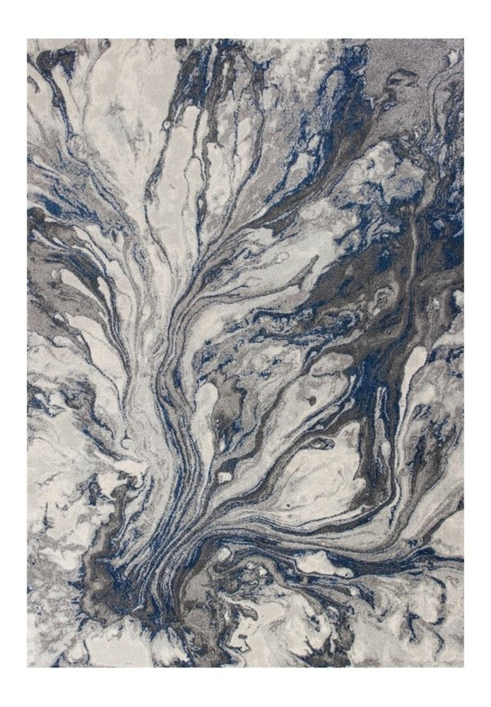 10' X 13' Blue And Gray Abstract Area Rug