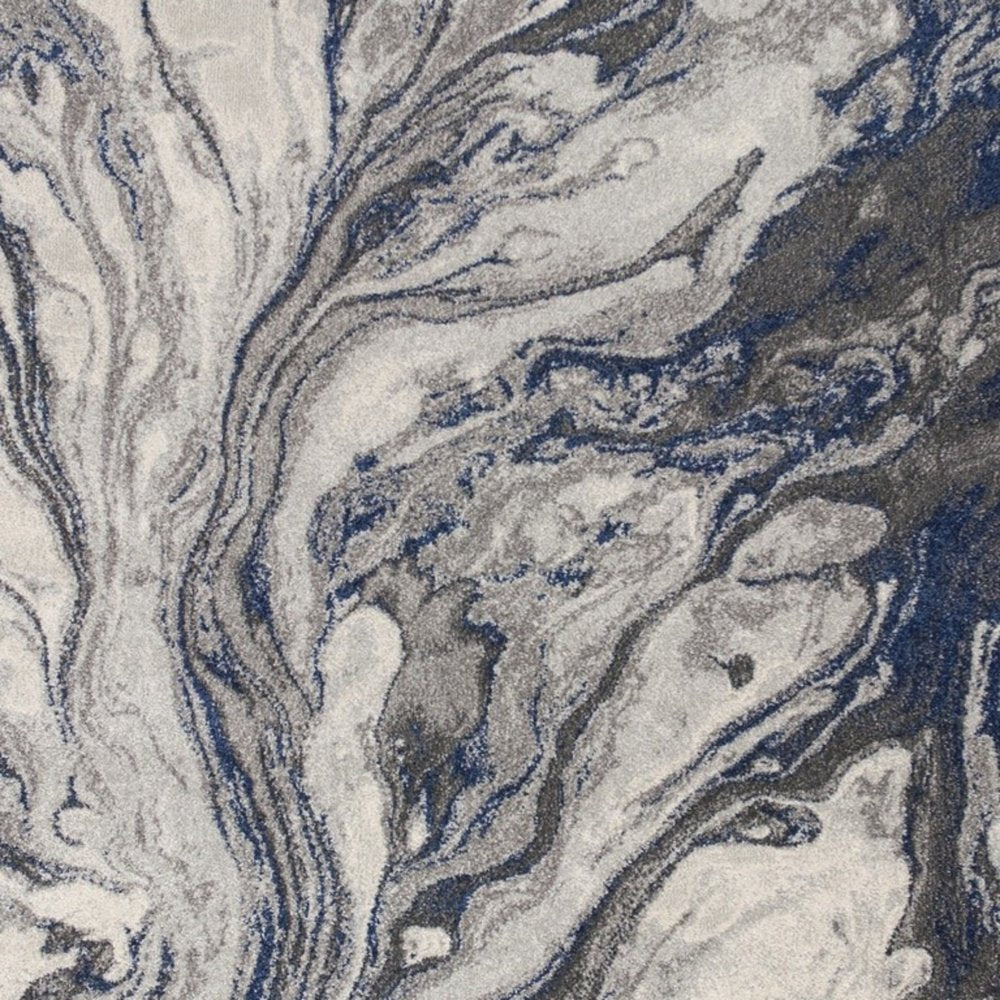 10' X 13' Blue And Gray Abstract Area Rug