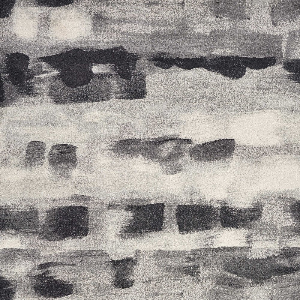 5' X 8' Gray Black And Ivory Abstract Area Rug