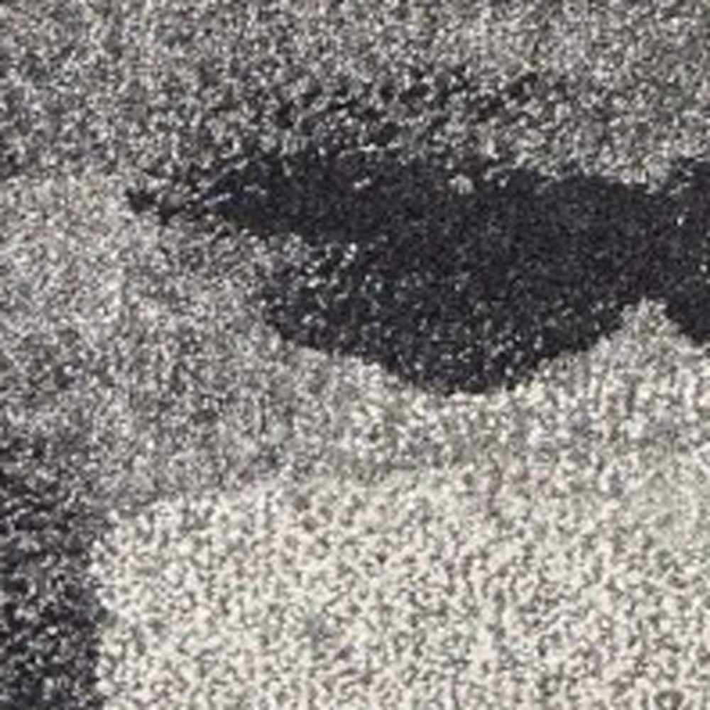 5' X 8' Gray Black And Ivory Abstract Area Rug