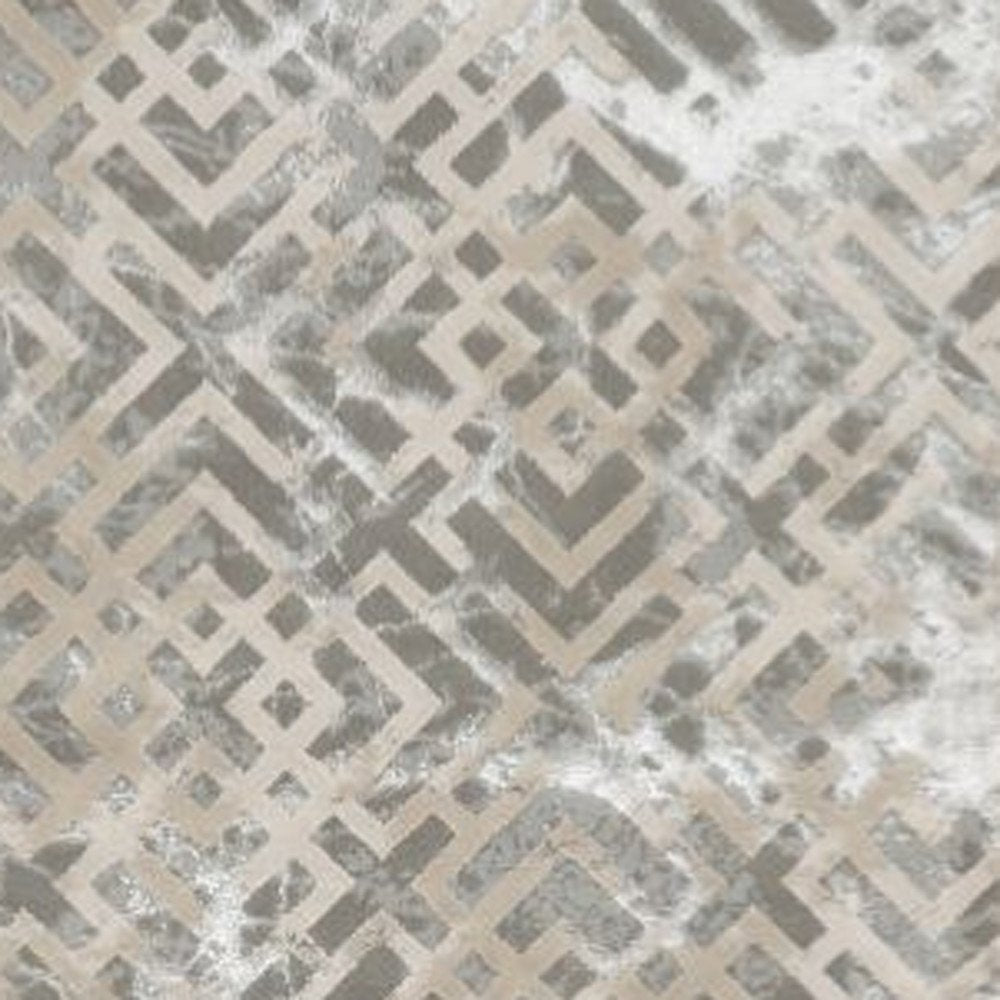 7' X 10' Sand And Light Blue Geometric Area Rug