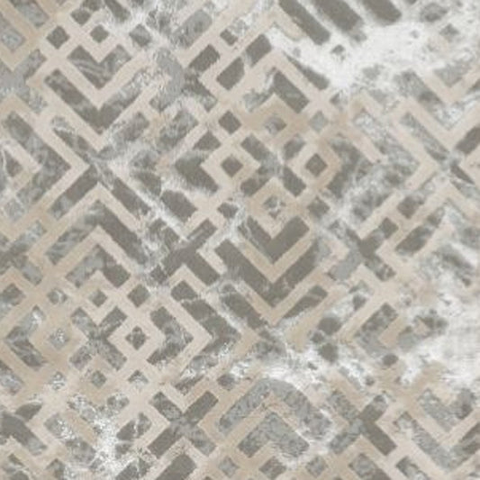 7' X 10' Sand And Light Blue Geometric Area Rug