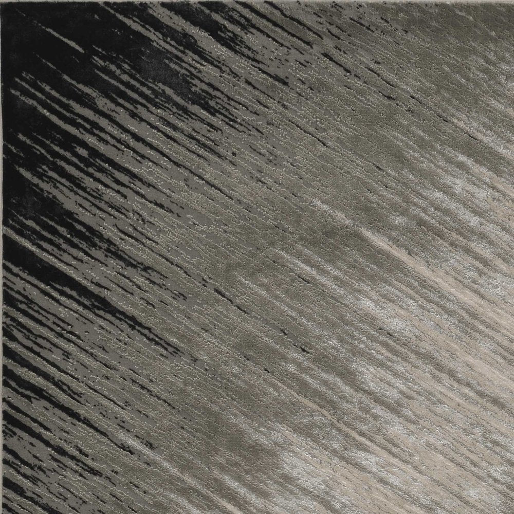 8' X 11' Silver And Gray Abstract Area Rug
