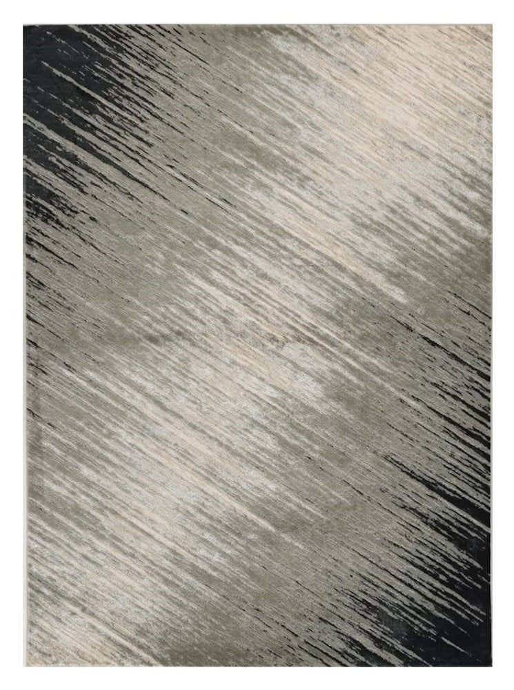 8' X 11' Silver And Gray Abstract Area Rug