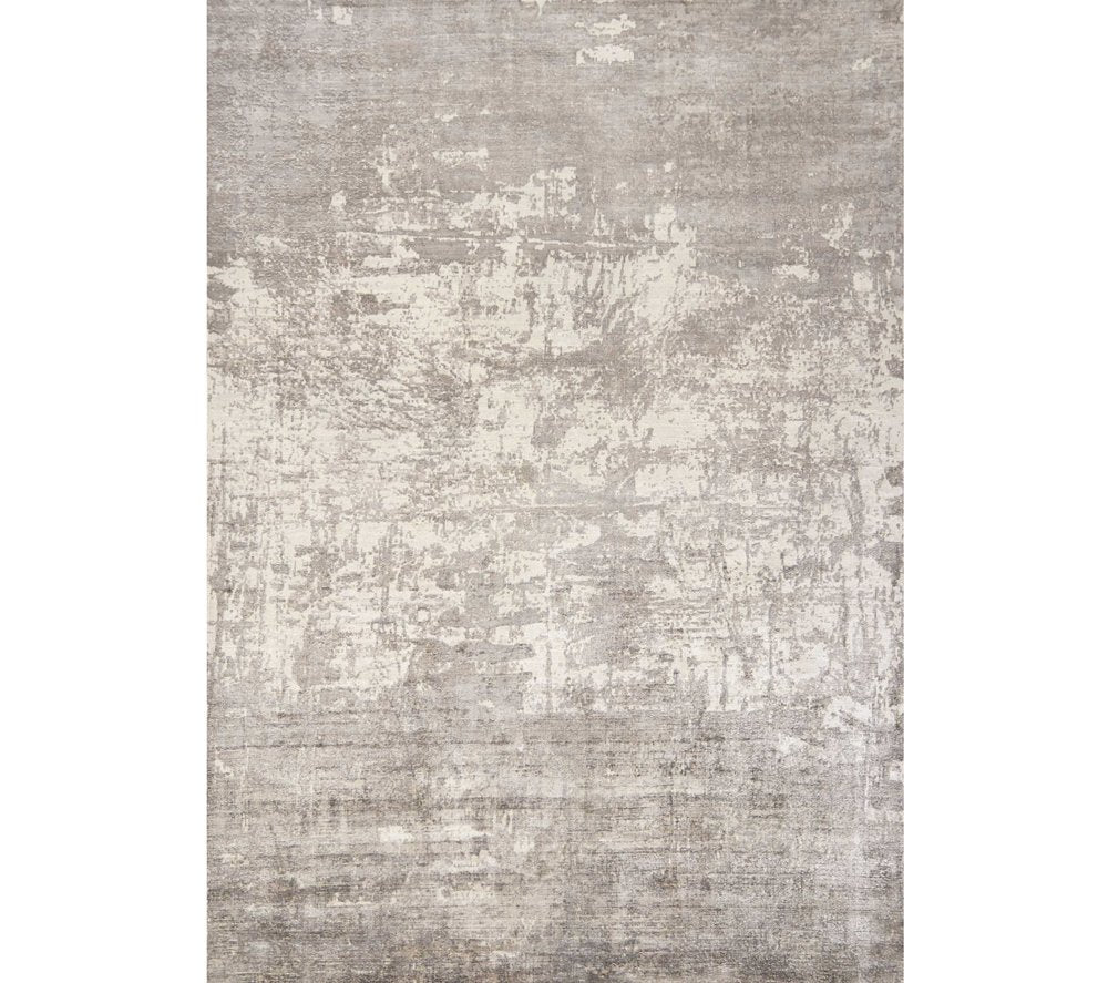 8' X 11' Beige And Ivory Abstract Hand Loomed Area Rug