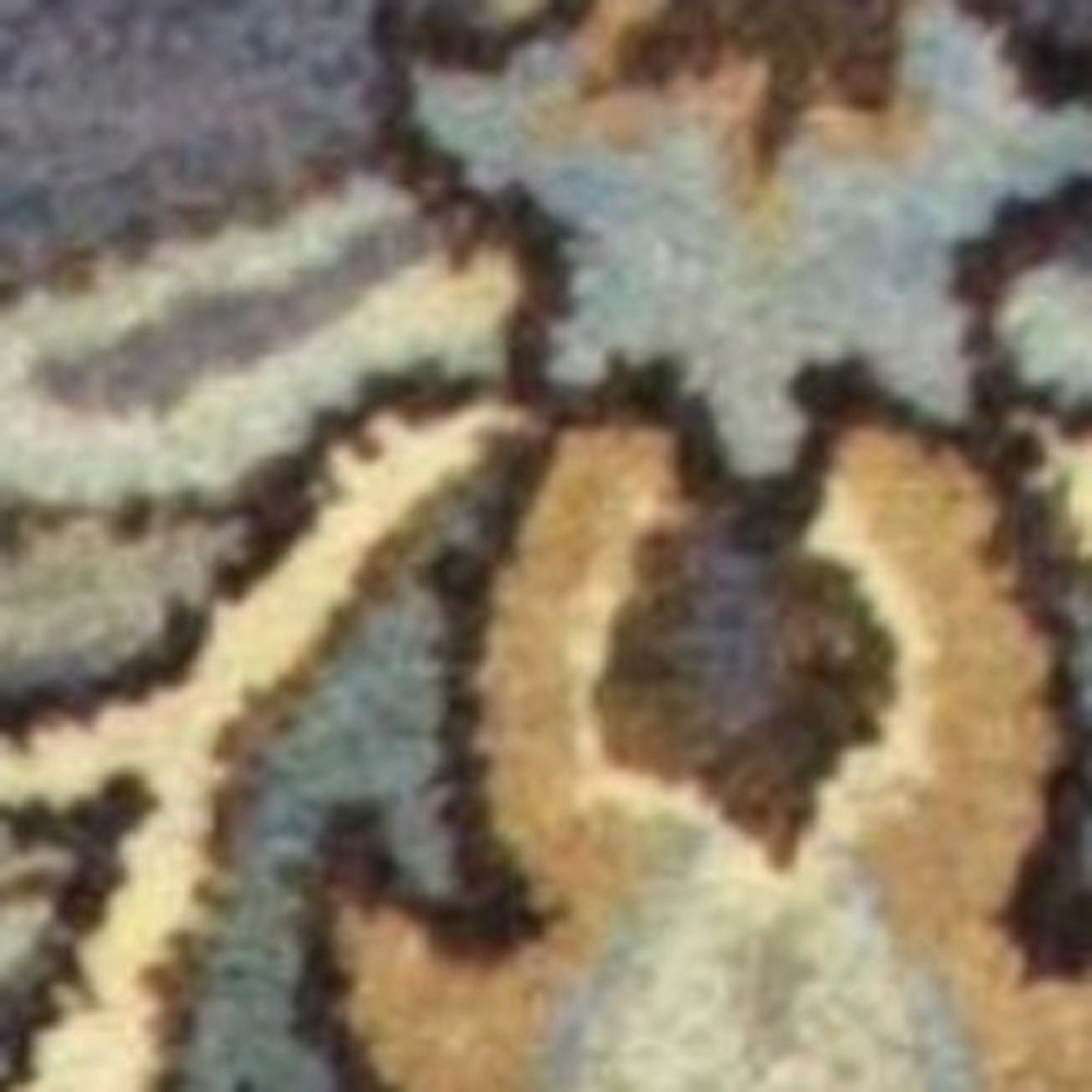 7' Dark Gray Green And Brown Wool Floral Hand Tufted Runner Rug