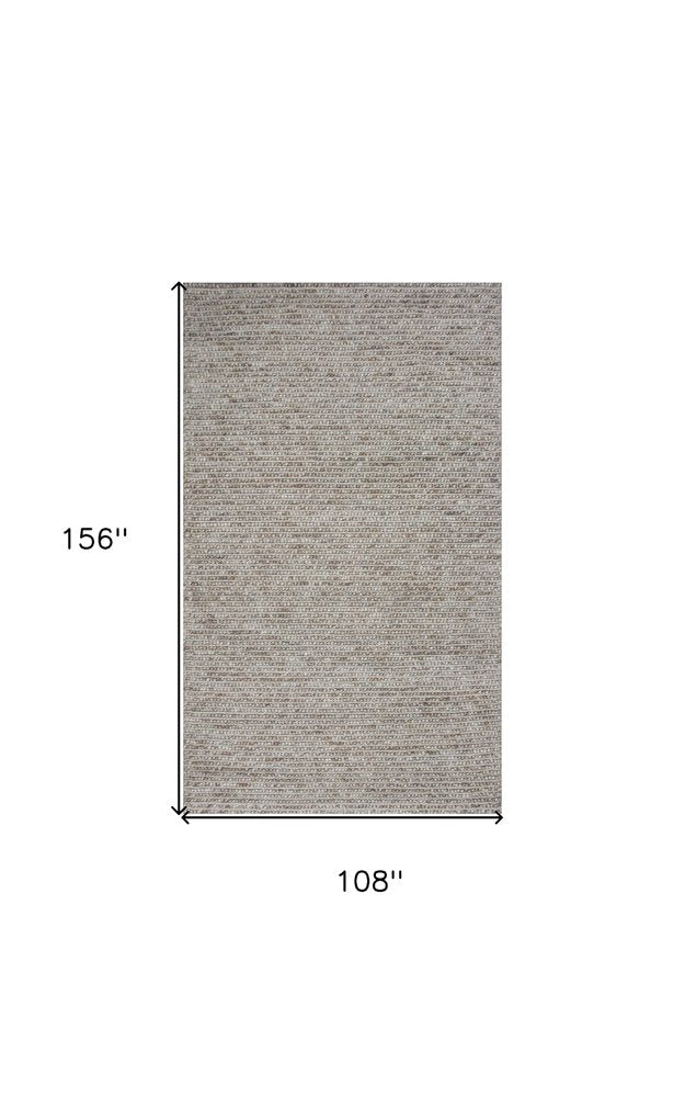 7' X 9' Natural Wool Hand Woven Area Rug