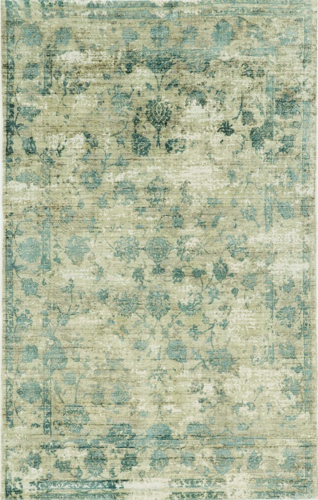 3' X 5' Beige And Blue Floral Medallion Hand Loomed Area Rug