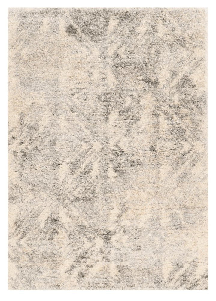 4' X 6' Gray And Ivory Diamond Area Rug