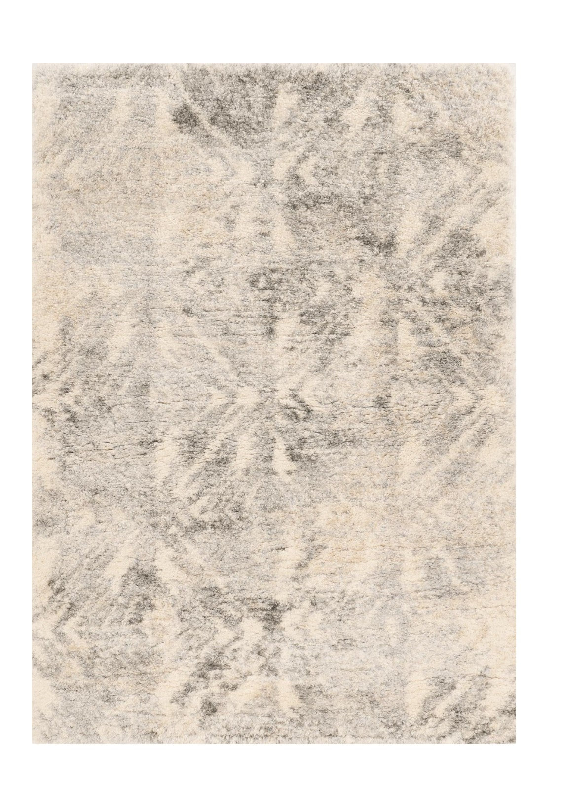 4' X 6' Gray And Ivory Diamond Area Rug