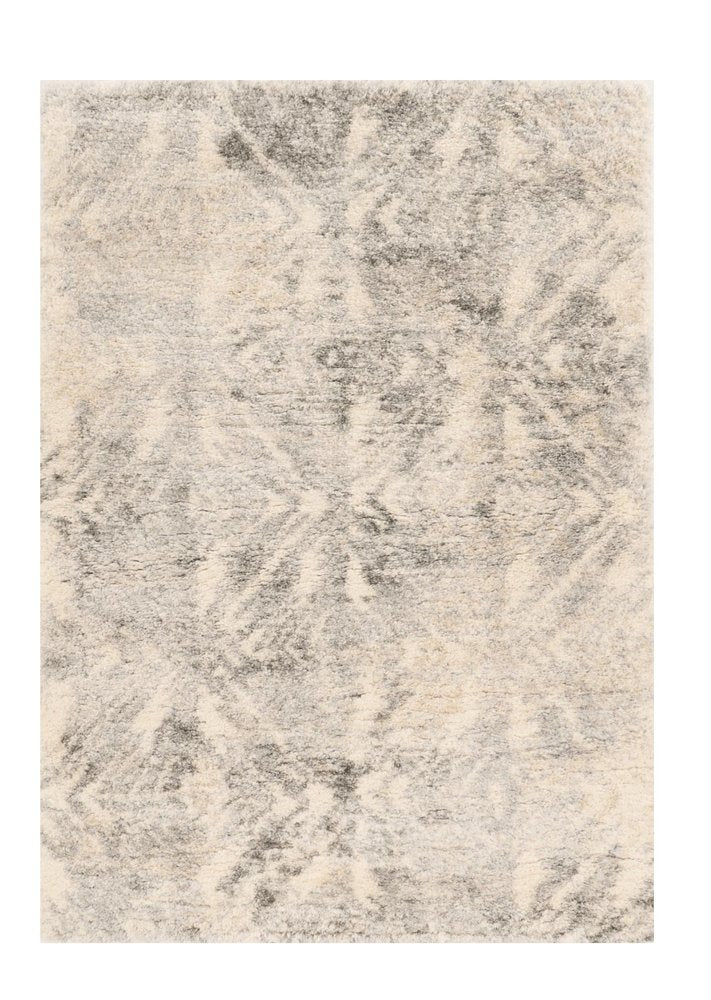 4' X 6' Gray And Ivory Diamond Area Rug