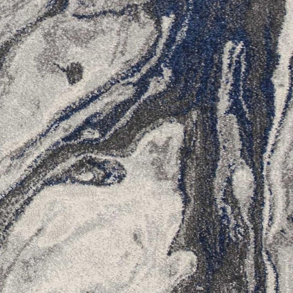 10' X 13' Blue And Gray Abstract Area Rug