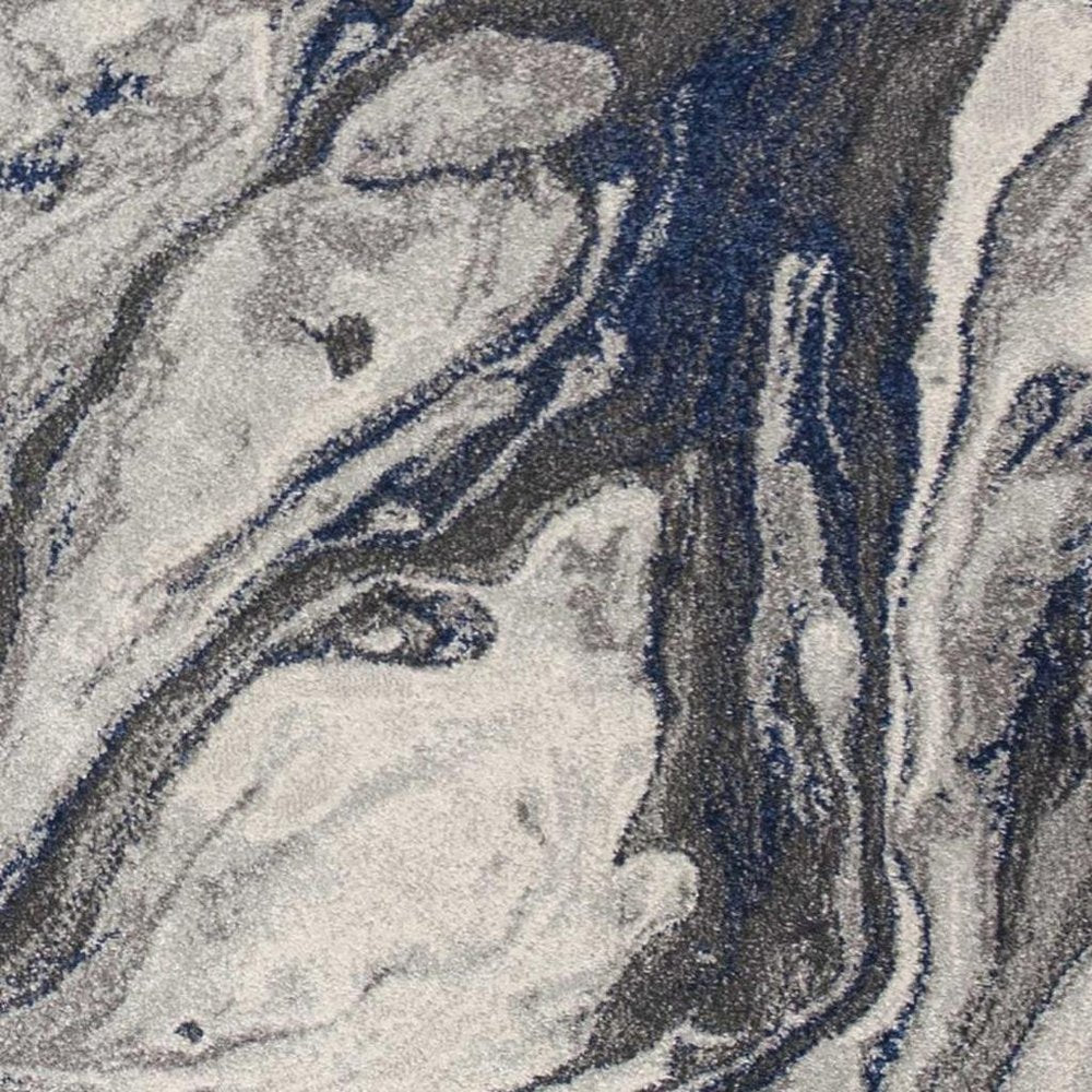 10' X 13' Blue And Gray Abstract Area Rug