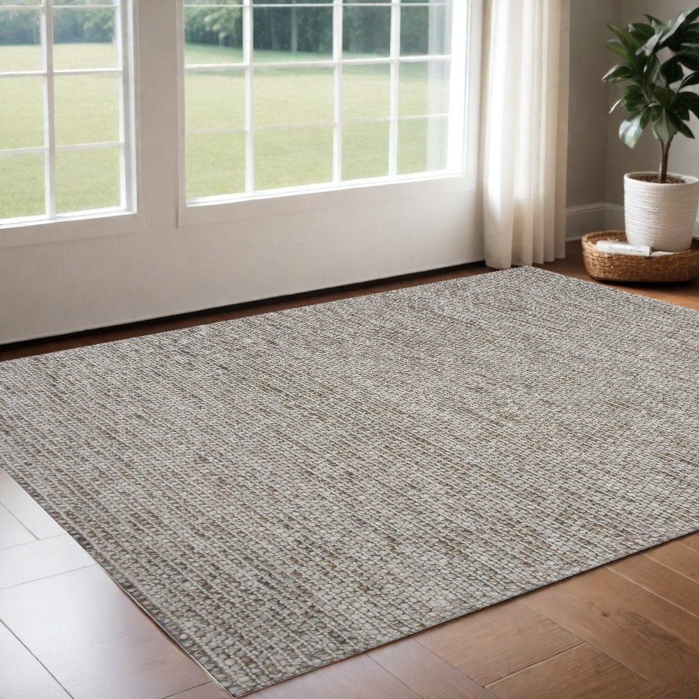 7' X 9' Natural Wool Hand Woven Area Rug