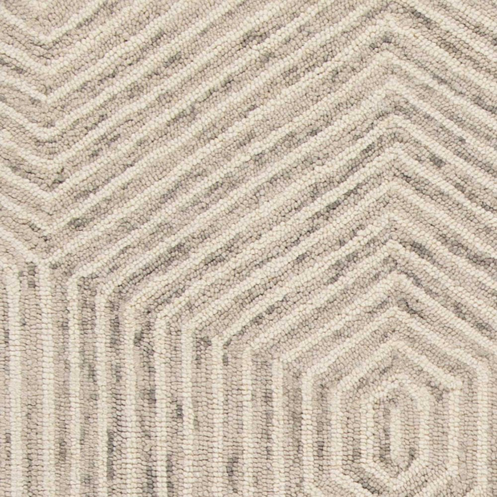 2' X 4' Sand And Beige Wool Geometric Hand Tufted Area Rug
