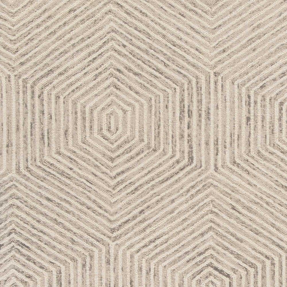 2' X 4' Sand And Beige Wool Geometric Hand Tufted Area Rug