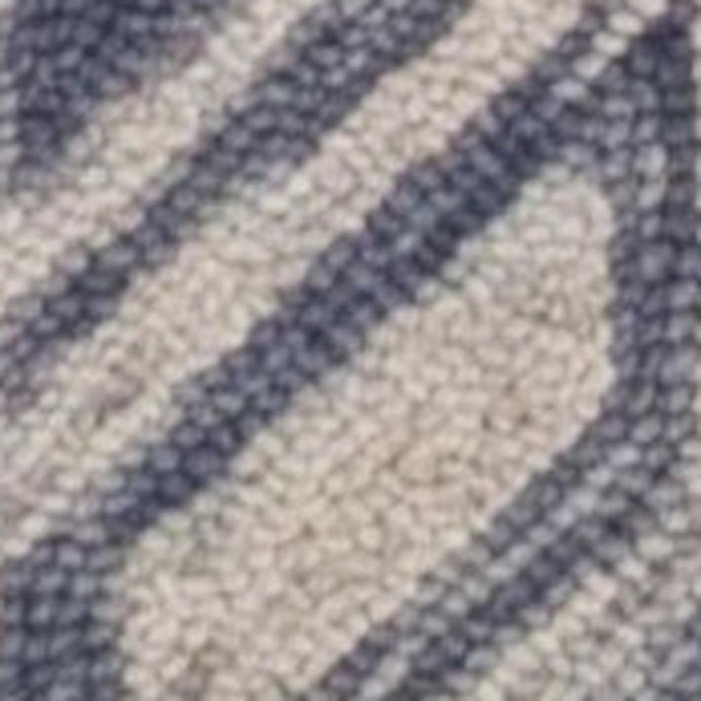 2' X 4' Blue And Beige Wool Chevron Hand Tufted Area Rug