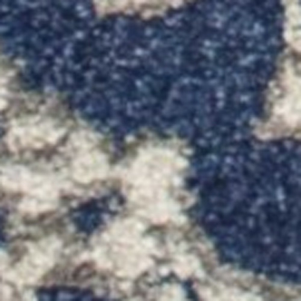 2' X 3' Blue And Ivory Floral Medallion Area Rug