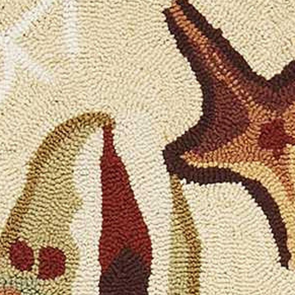 2' X 3' Beige Green And Brown Seashell and Coral Hand Tufted Area Rug