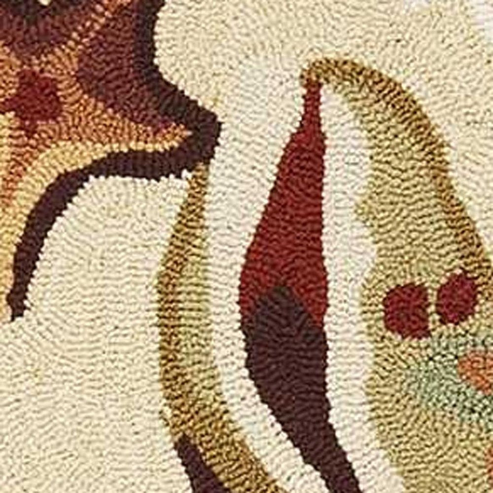 2' X 3' Beige Green And Brown Seashell and Coral Hand Tufted Area Rug