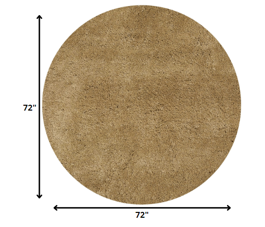 8' Gold Hand Woven Round Rug
