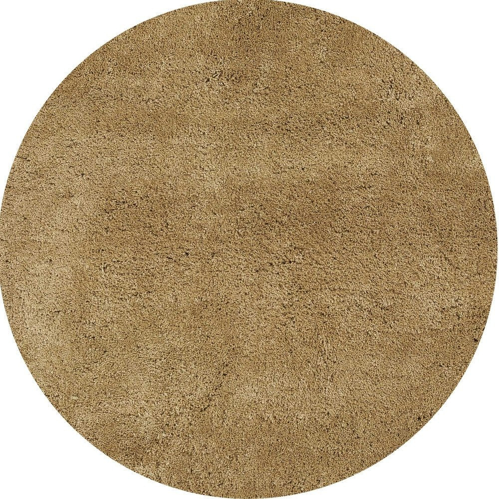 8' Gold Hand Woven Round Rug