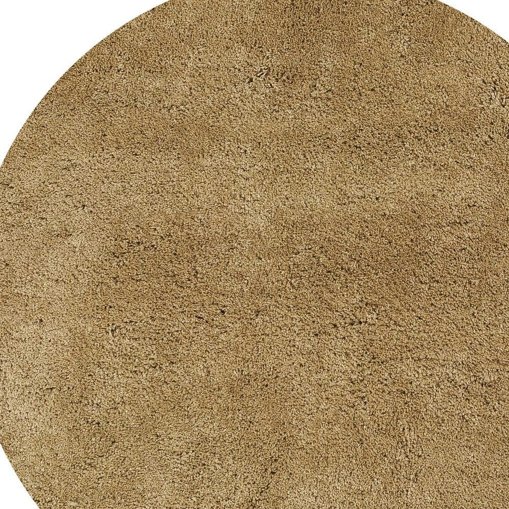 8' Gold Hand Woven Round Rug