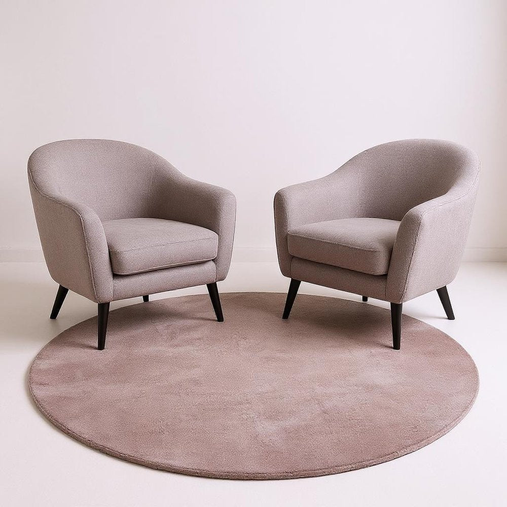 6' Pink Shag Hand Woven Round Rug