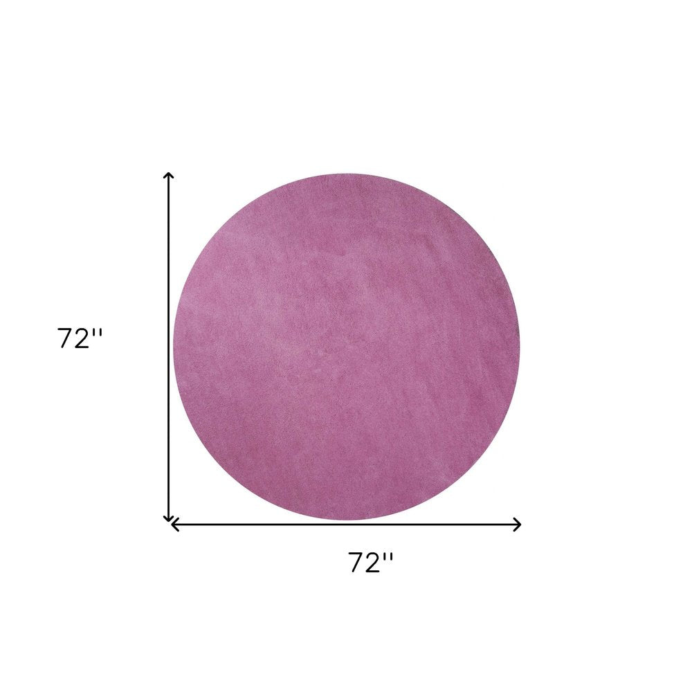 5' X 7' Hot Pink Shag Hand Woven Area Rug