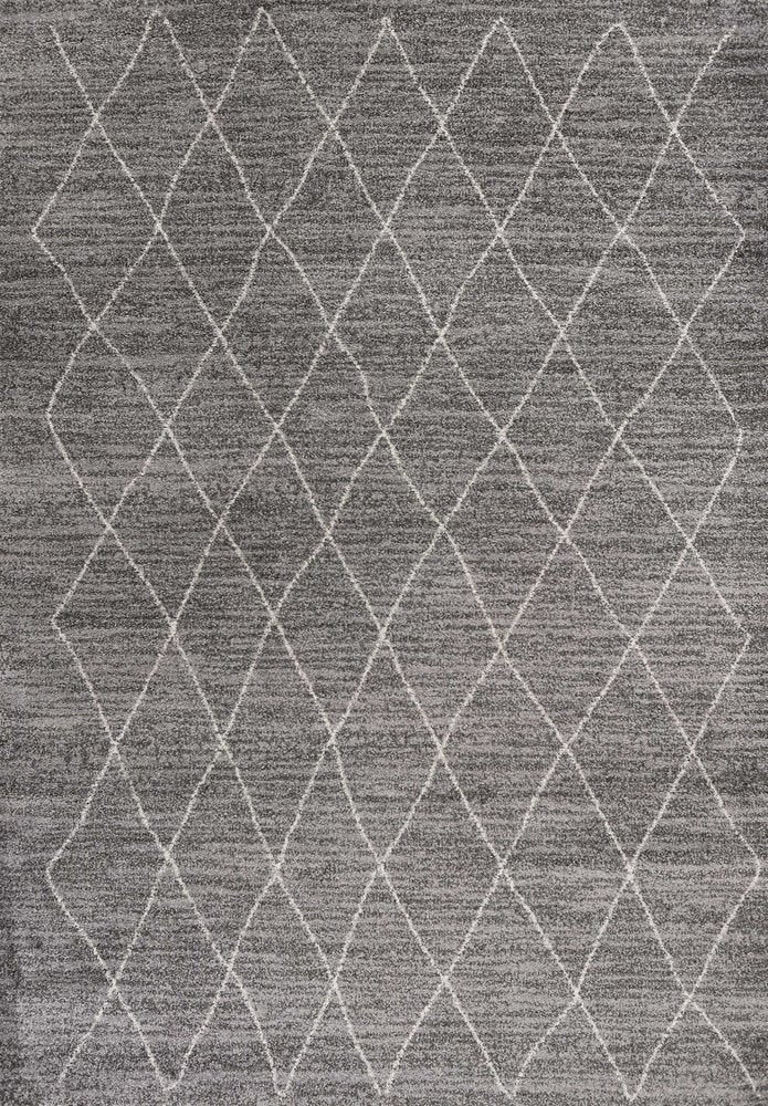 8' X 11' Gray And Ivory Geometric Area Rug