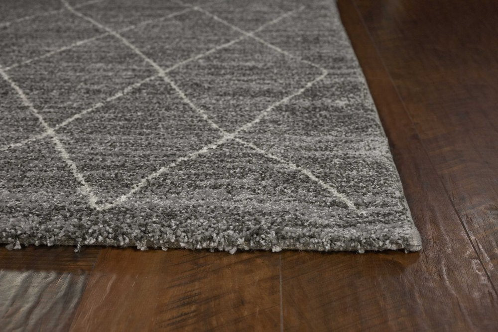 8' X 11' Gray And Ivory Geometric Area Rug