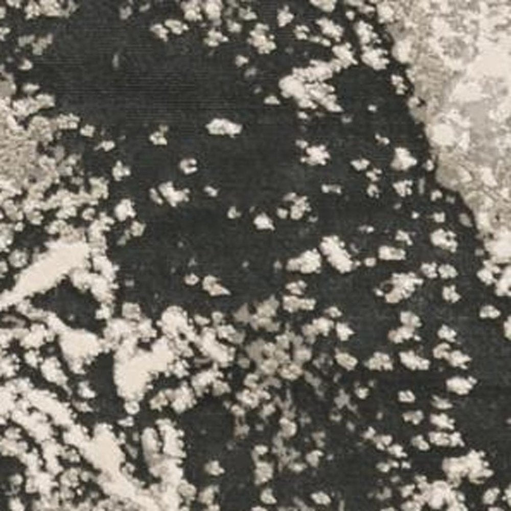 8' X 11' Silver And Black Abstract Area Rug