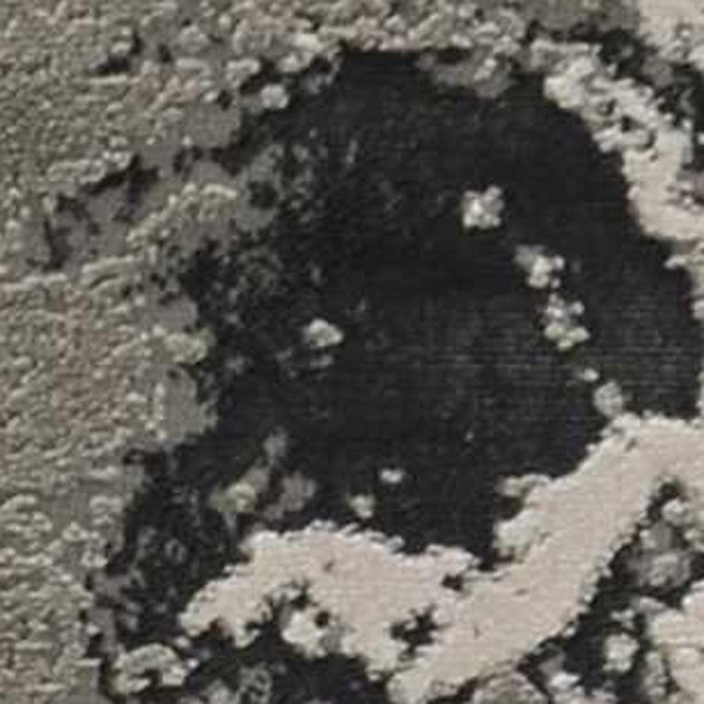 8' X 11' Silver And Black Abstract Area Rug