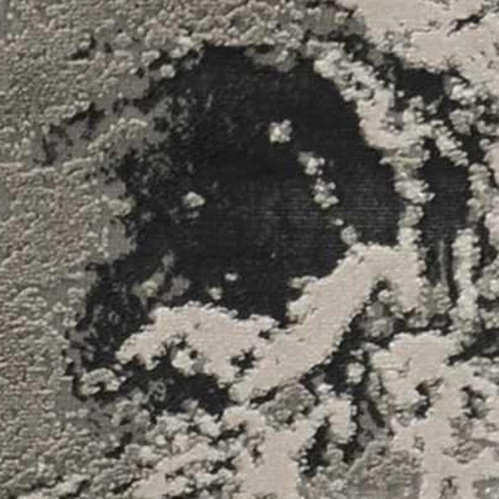 8' X 11' Silver And Black Abstract Area Rug