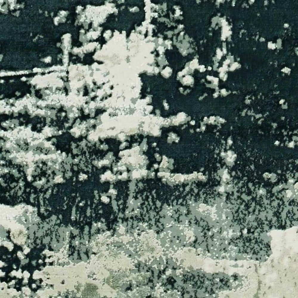 5' X 8' Silver And Charcoal Abstract Area Rug