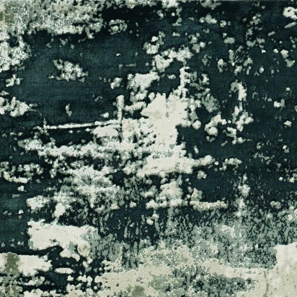 5' X 8' Silver And Charcoal Abstract Area Rug