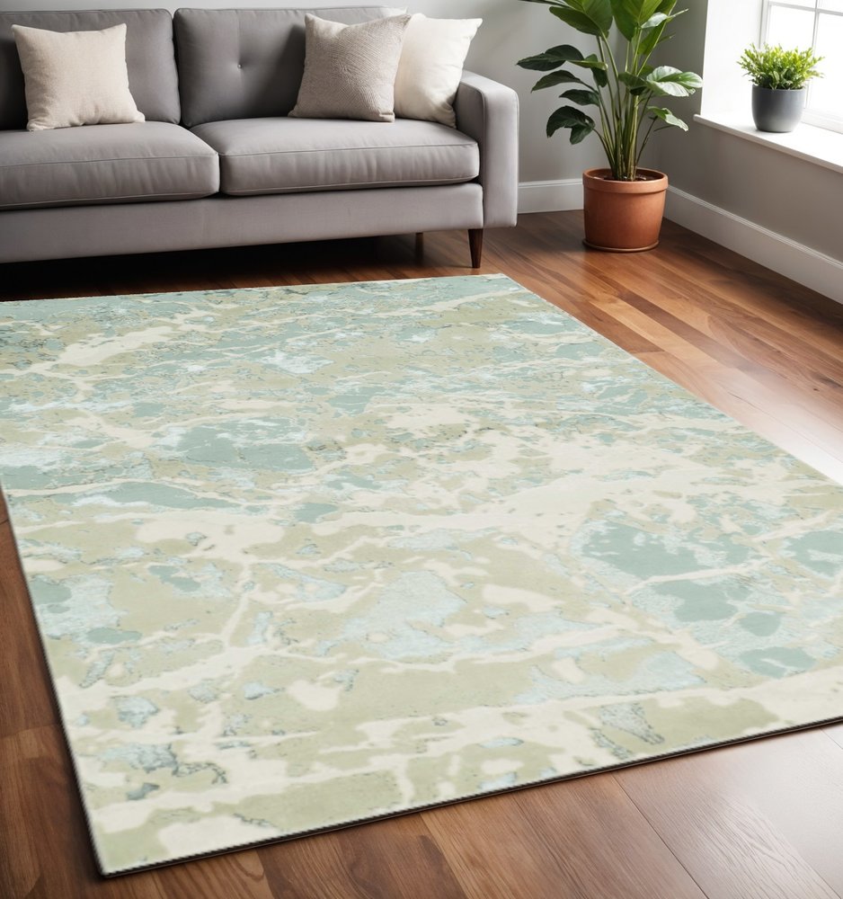 3' X 5' Sand Gray And Beige Abstract Area Rug