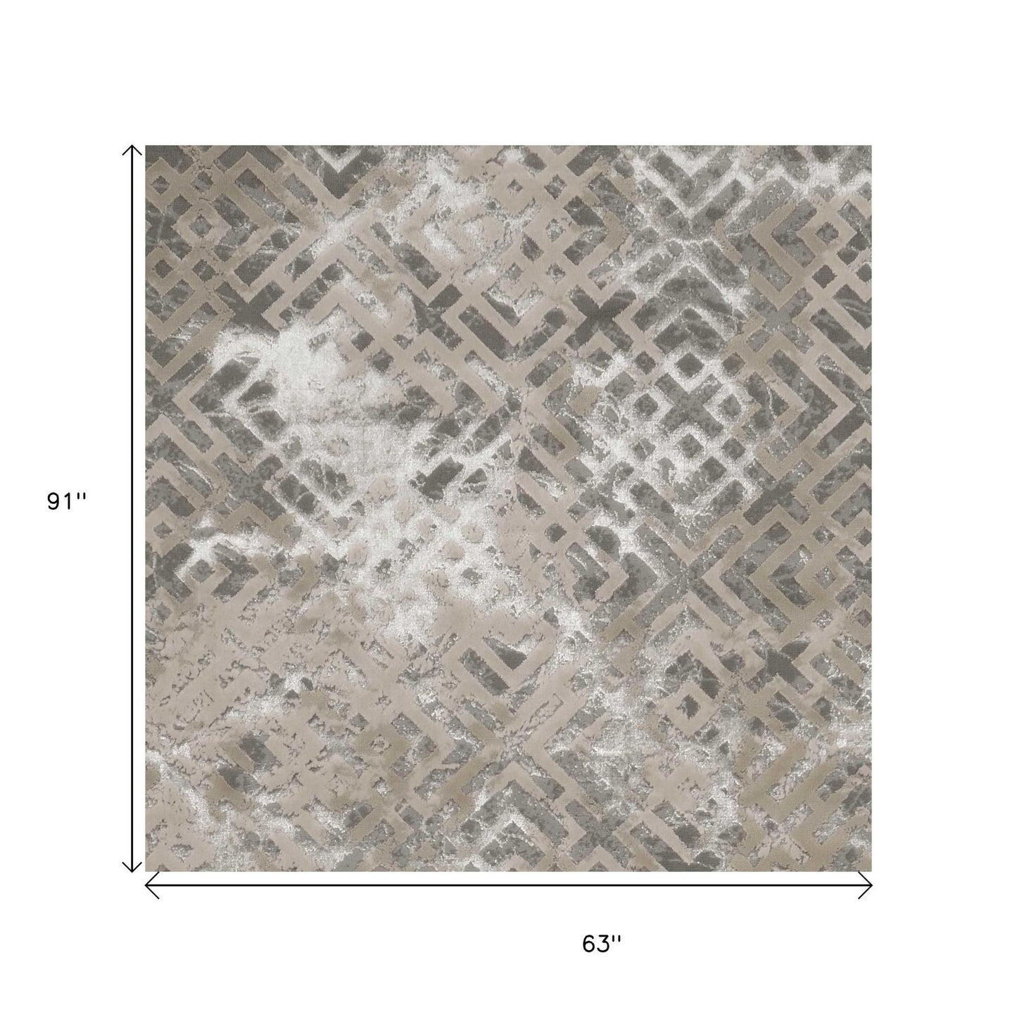 7' X 10' Sand And Light Blue Geometric Area Rug