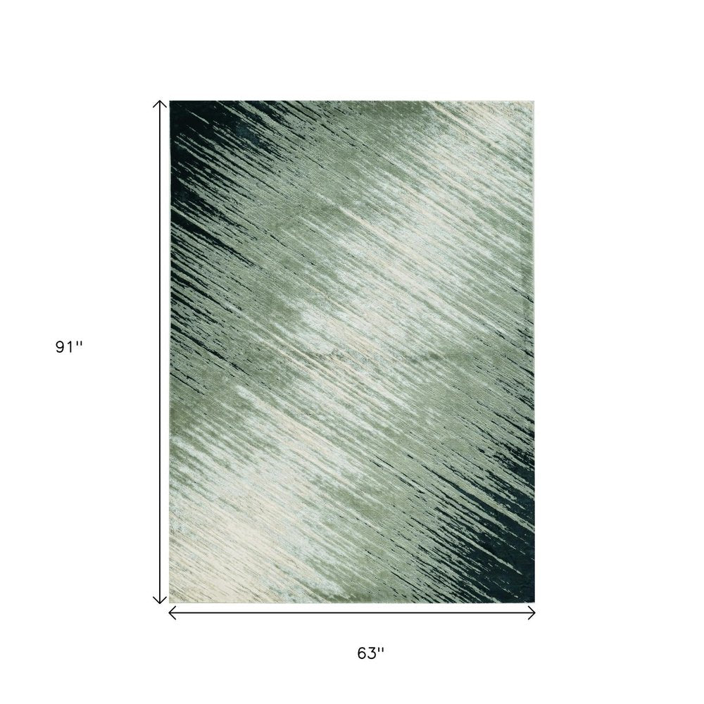 8' X 11' Silver And Gray Abstract Area Rug