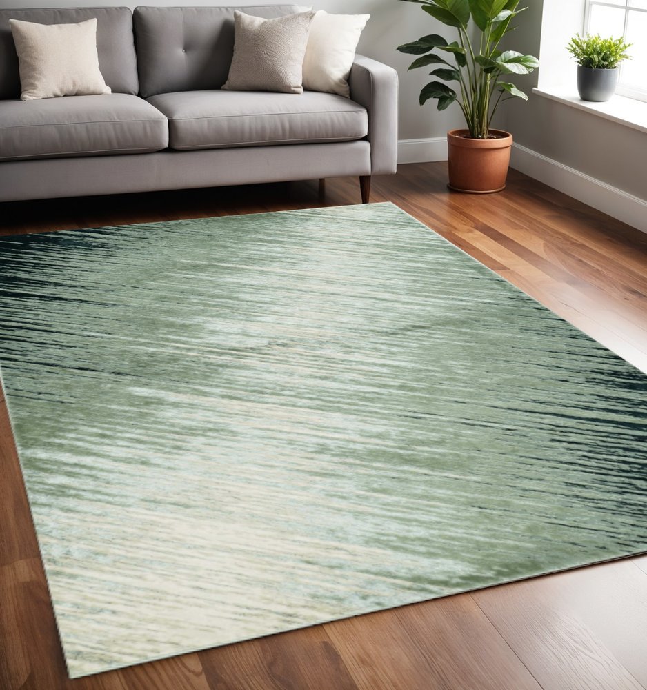 8' X 11' Silver And Gray Abstract Area Rug