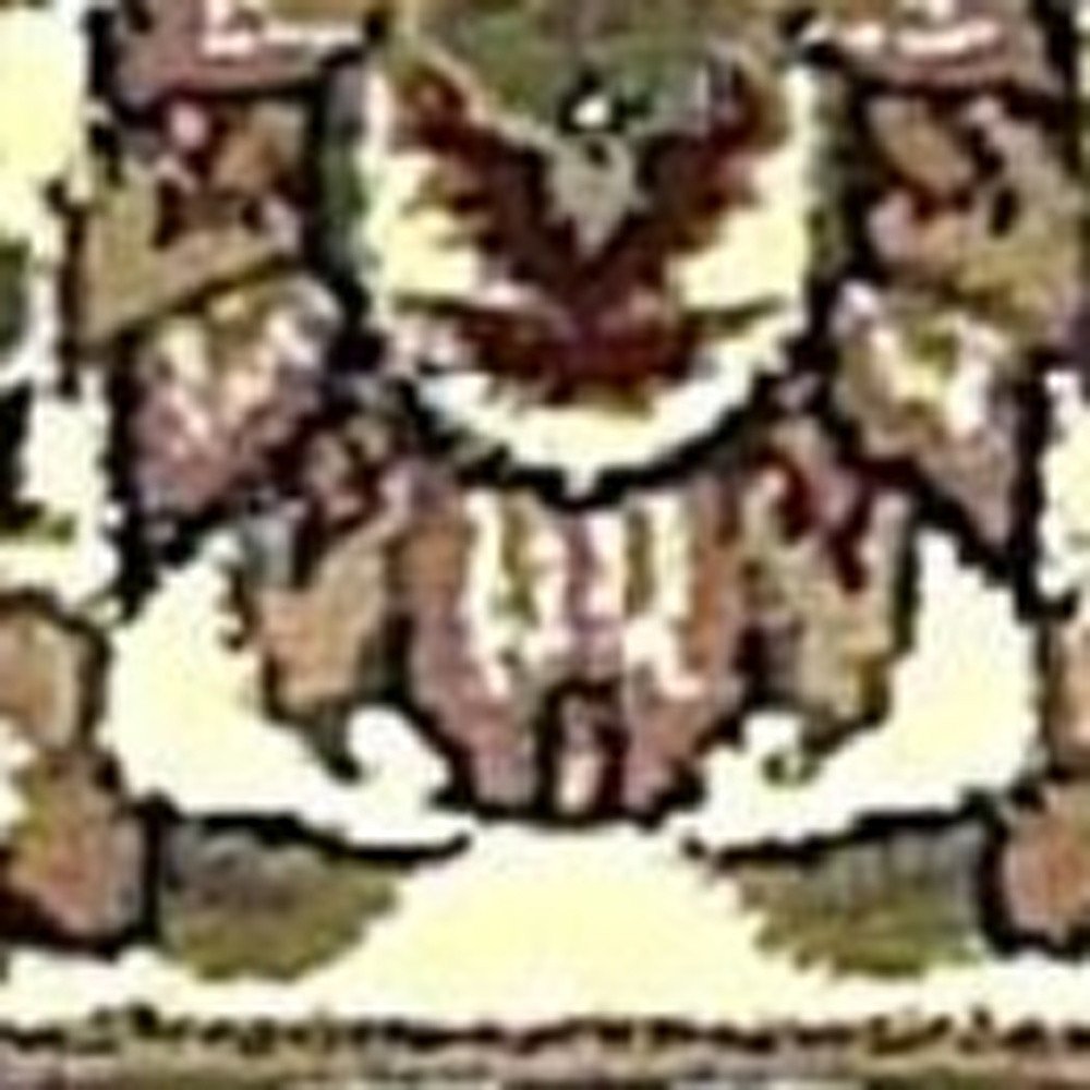 8' Beige And Ivory Floral Medallion Octagon Rug