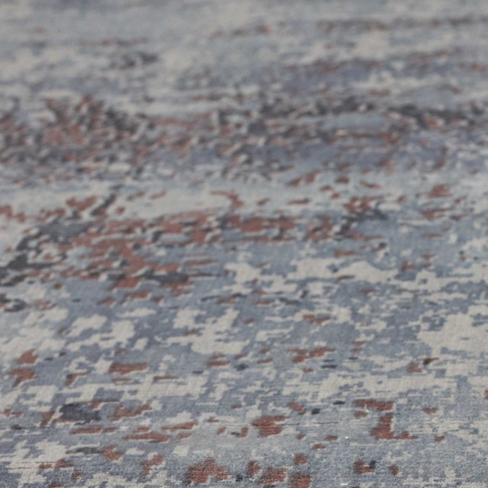 5' X 7' Slate Gray And Dark Gray Abstract Hand Loomed Area Rug