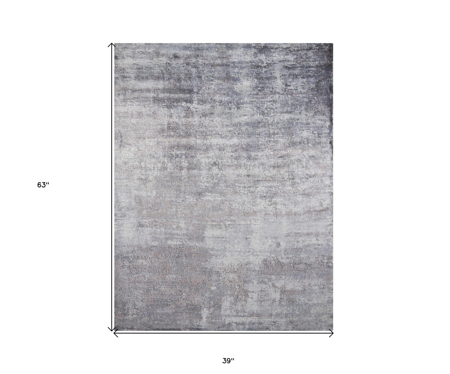 5' X 7' Slate Gray And Dark Gray Abstract Hand Loomed Area Rug