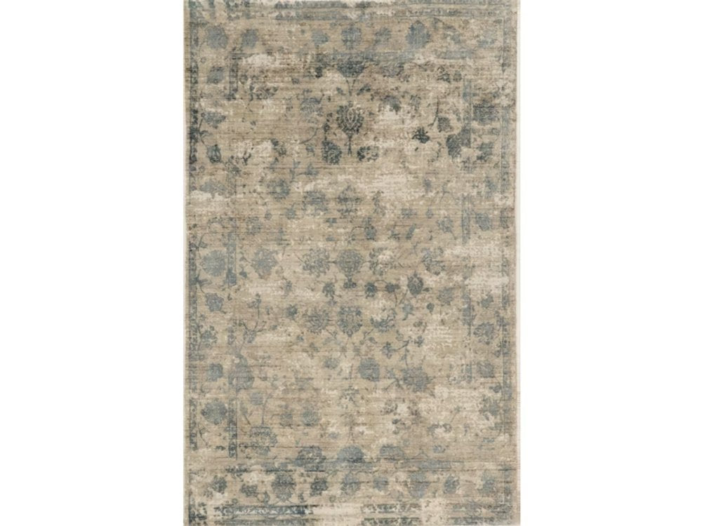 3' X 5' Beige And Blue Floral Medallion Hand Loomed Area Rug